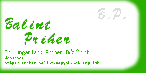 balint priher business card